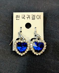 Blue Heart Earrings