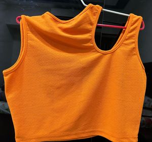 Uptownie Orange Cut-out Top