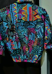 Vintage Floral Print Tie-Front Top