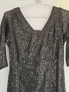 Sparkling Black Sequin Gown
