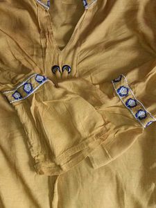 Mustard Embroidered Top