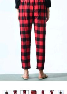Red &amp; Black Plaid Pants