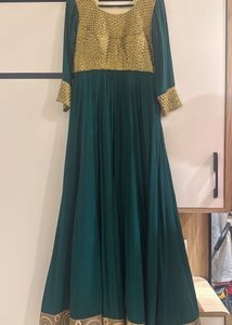 Elegant Green & Gold Ethnic Gown