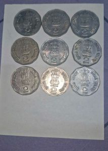 9 Unc Coin 2 Rs Rare