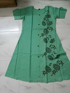 Green Colour A- Line Kurta