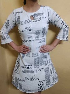 Newspaper Print Dress