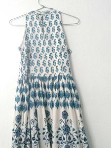✨Anouk Off White&amp;Navy Blue A-Line Midi Dress ₹549