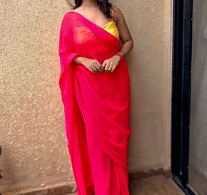Pink Ready To Wear Saree