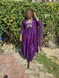 Purple Embroidered Kurta Set