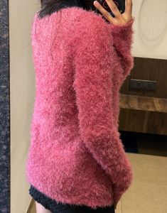 Pink Fuzzy Knit Cardigan
