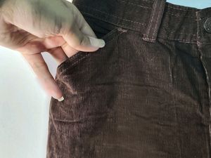 High Rise Brown Velvet Trousers