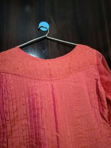 Coral ethnic gown