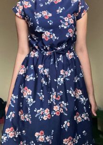 Floral Print Navy Dress