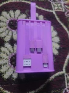 MI powerbank and inside in emergency light