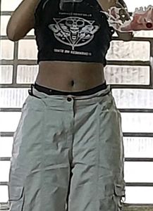 Ribbed Graphic Crop Top