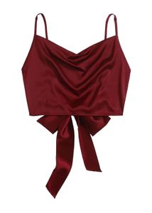 Women&#39;s &amp; Girls&#39; Tie Back Satin Crop Cami Top