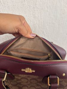 Coach Speedy Medium - Blush Pink &amp; Burgundy