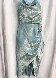 14171. Silky Green Cowl Neck Dress