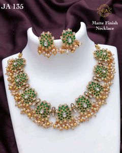 Green Matte Necklace Set