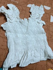 White Smocked Top