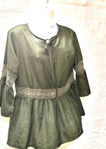 Olive Green Bell Sleeve Top/ Tops For Rs.99 Only