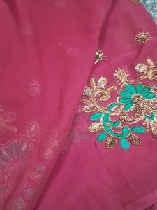 Heavy  Work  Saree  With  Out Blouse  Pc
