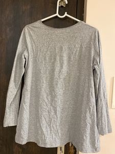 Gray Long Sleeve Top