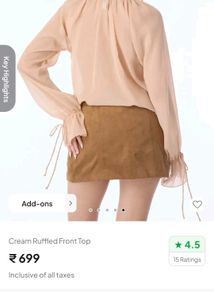 Ruffled Cream Top