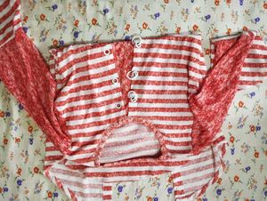 Pink and White Striped Top