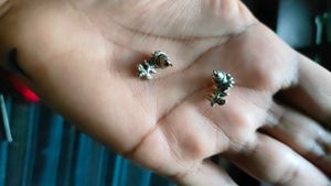 Floral Silver  Look Alike Earring