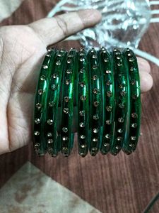 Green Bangles - Set of 8