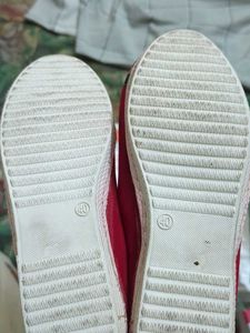 Red &#39;Heat Wave&#39; Ballet Flats