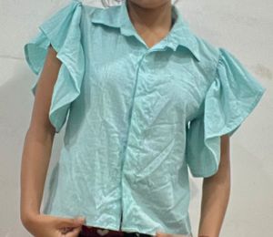 Sky Blue Top With Buttons