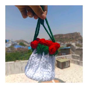 Crochet Rose Bouquet Pouch