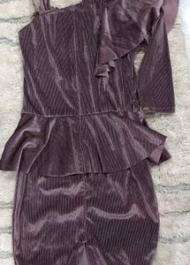 Stylish Purple Velvet Dress