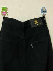 Wide Leg Black Denim Jeans