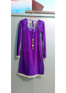Trendy Velvet Purple Suit