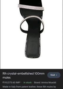 Black Rhinestone Slip-on Heels