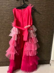 Pink Party Dress with Ruffles