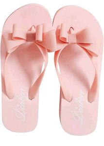 Cute Pink Bow Flip Flops