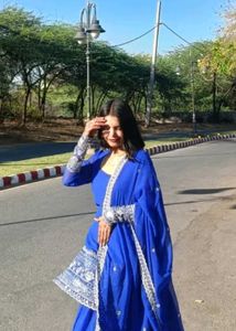 Elegant Blue Sharara set