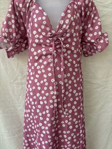 Pink Floral Dress - S