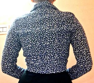 Navy Blue Floral Long Sleeve 3in One
