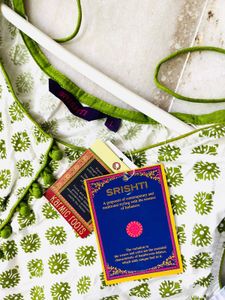 White &amp; Green Printed Kurti