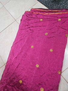 Purple Embroidered Ethnic saree