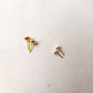 22K Pure Gold Dimond Nose Pin/Earrings in screw