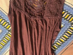 Burgundy Lace American Eagle Top