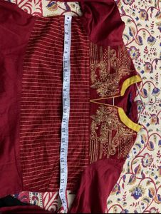 Embroidered Red &amp; Gold Indian Dress