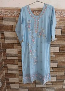 Elegant Blue Embroidered Kurta Set