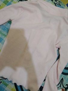 Cute Pink Ribbed Knit Top